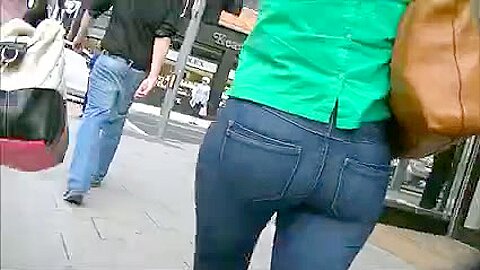 Candid milf in tight jeans | watch  HD candid camera porn movie for free