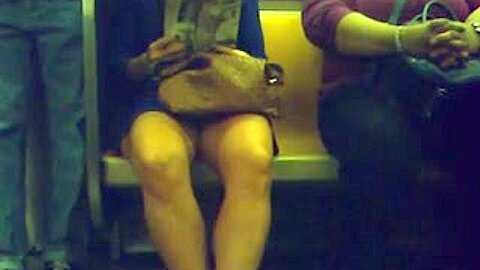 train legs almost upskirt (fake) | watch  HD spy camera porn movie for free