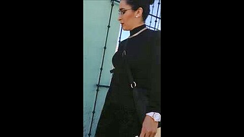 nice milf in black spandex | watch  HD spy camera xxx video for free