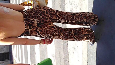 Nice booty in leopard dress | watch  HD candid camera porn video for free