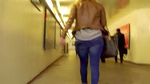 Candid - Blonde Babe In Tight Jeans | watch  HD hidden camera sex movie for free