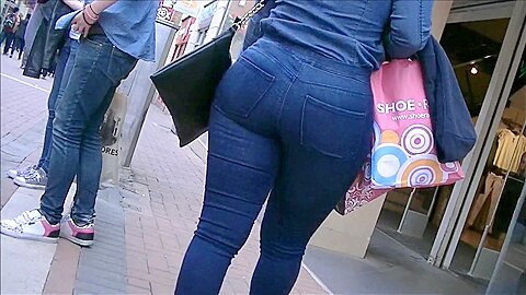 Candid big round teen ass in jeans (18+) | watch  HD spy cam xxx video for free