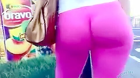 Pink lycra waiting bus | watch  HD candid cam sex video for free
