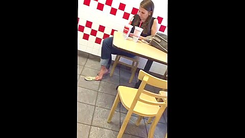 Candid Flip Flop Danglin So Good at Five Guys(She knew) | watch  HD spy cam porn movie for free