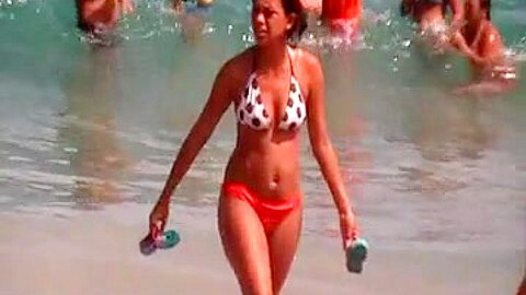 a brunette with a beautiful ass on the beach | watch  HD candid camera sex video for free