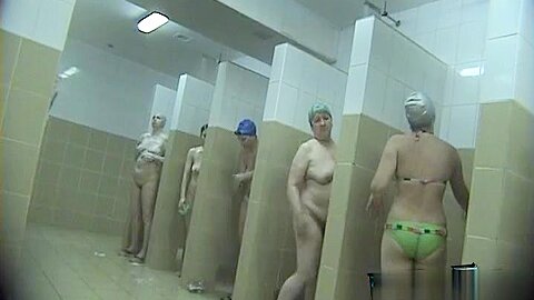 Hidden cameras (fake) in public pool showers 734 | watch  HD candid camera porn movie for free