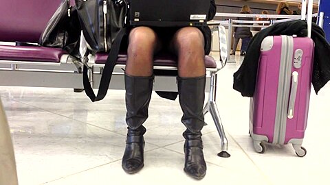 airport upskirt (fake) - orly upskirt (fake) | watch  HD candid cam sex movie for free