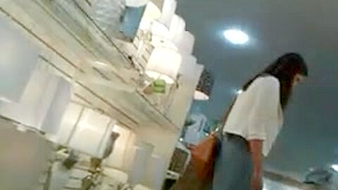 Gorgeous long legged brunette upskirted (fake) | watch  HD hidden cam porn video for free