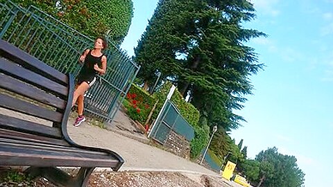 2 milfs jogging at the beach. | watch  HD spy cam porn video for free