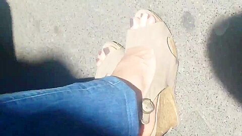 sexy feet at busstop | watch  HD spy cam sex video for free