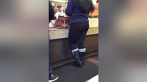 Thick ass guyanese chick at Dunkin Dou.... | watch  HD spy cam sex movie for free