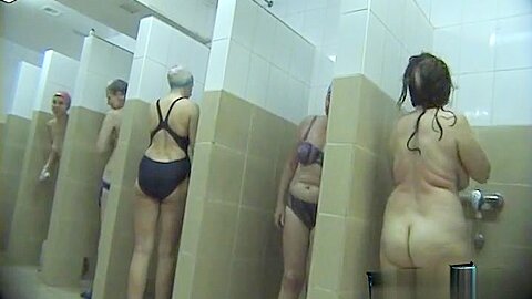 Hidden cameras (fake) in public pool showers 805 | watch  HD spy camera sex video for free