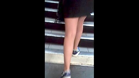 Candid sexy english teen miniskirt (18+) | watch  HD candid camera porn video for free
