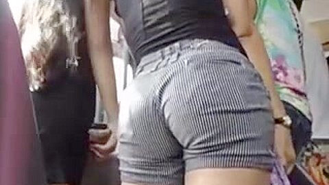 Plump butt in shorts | watch  HD candid cam xxx movie for free