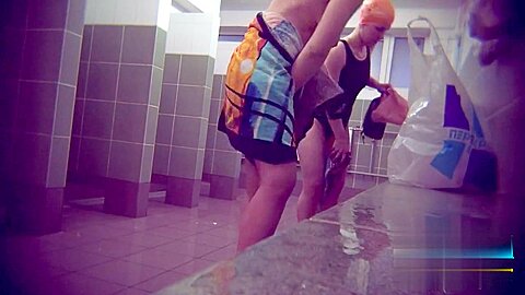 Hidden cameras (fake) in public pool showers 862 | watch  HD candid camera porn video for free