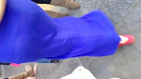 White ass in see thru blue dress | watch  HD candid camera porn video for free