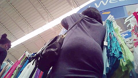 two nice black asses in store | watch  HD candid camera porn movie for free