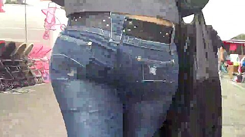 Nice big ass in butt tight blue jeans | watch  HD candid cam porn movie for free