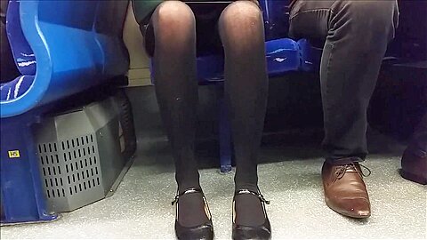 Black tights, parted Upskirt (fake) | watch  HD hidden camera porn video for free