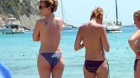 incredible sister beach topless ibiza | watch  HD hidden cam xxx video for free