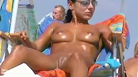 Sweatie Tanned Pussy At Beach By TROC | watch  HD candid camera porn movie for free