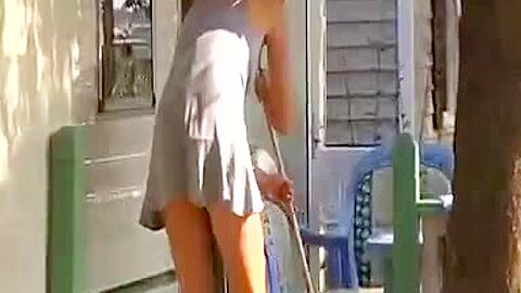 Voyeur (fake) A Sexy Blonde Milf Neighbor At Camping | watch  HD candid camera xxx video for free