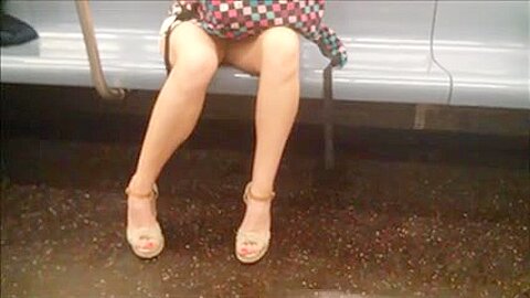 MILF legs on train | watch  HD hidden cam porn movie for free