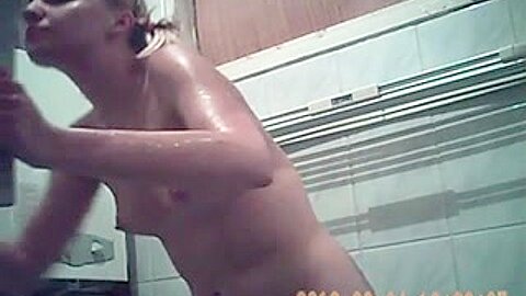 Hidden cam (fake) caught her face and tits in bath | watch  HD candid cam xxx video for free