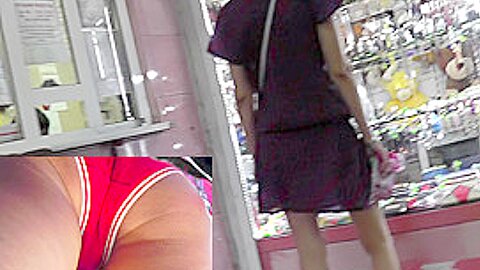 Unsuspecting brunette presents her upskirt (fake) goodies | watch  HD hidden camera xxx movie for free