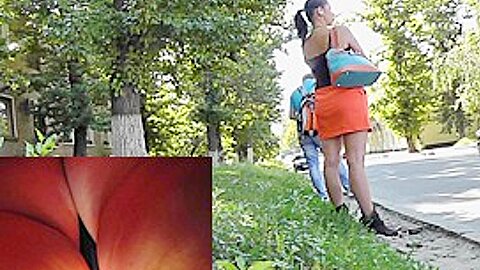 Candid upskirt (fake) of the honey in red outfit | watch  HD spy camera xxx video for free
