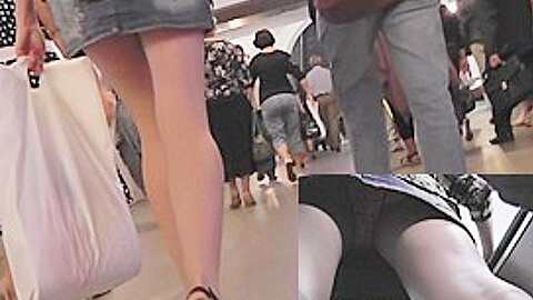 Leggy angel widens legs and shows upskirt (fake) | watch  HD spy camera sex video for free