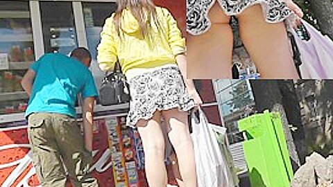 Adorable wazoo cunt smile voyeured upskirt (fake) | watch  HD candid cam porn movie for free