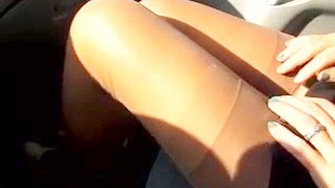 NYLONS LEGS CAR | watch  HD voyeur cam porn movie for free