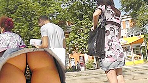 Look up petticoat at leopard pattern panty | watch  HD voyeur camera porn video for free