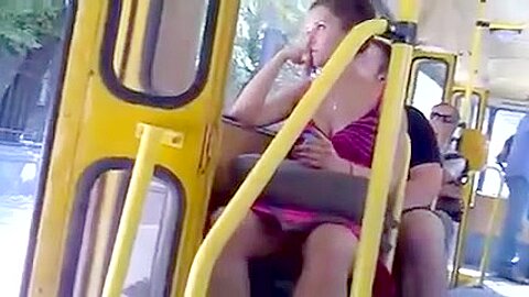 upskirt (fake) in the bus | watch  HD voyeur cam porn video for free