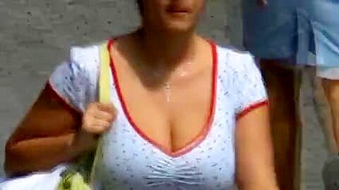 breasty in the street | watch  HD hidden cam porn video for free
