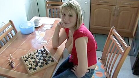 Downblouse Playing Chess three | watch  HD spy camera sex movie for free