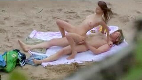 Naked Beach - Sexy 69er, Reverse Cowboy & Doggy | watch  HD voyeur cam sex movie for free