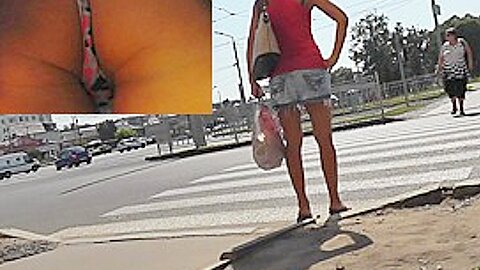 Denim upskirt (fake) with humorous belt panty | watch  HD spy camera porn movie for free