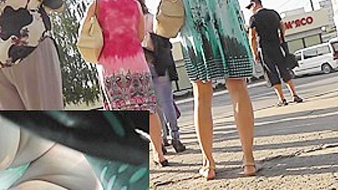 Green string panty upskirt (fake) footage | watch  HD spy camera sex movie for free