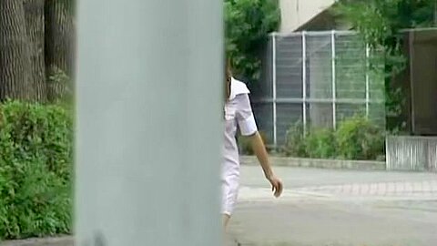 Hot Asian nurse gets a good street sharking outdoors. | watch  HD candid cam sex video for free