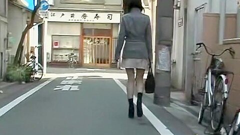 Tender dressed up babe having unexpected sharking experience on the street | watch  HD hidden camera porn movie for free