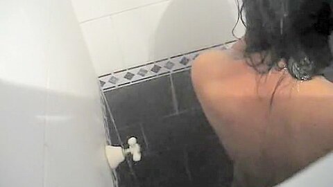 Naked girl in the shower back to the hidden voyeur cam | watch  HD hidden cam porn movie for free
