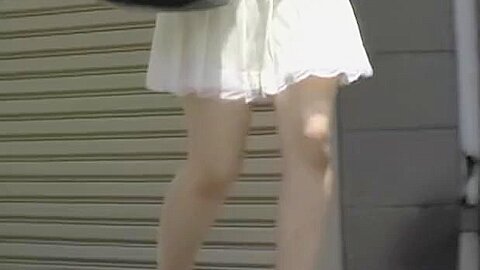 Valiant sweet gal is wearing sexy white dress during sharking attack | watch  HD candid camera porn video for free