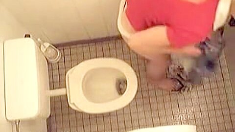 Naked girl is pissing on the hidden cam in the toilet | watch  HD spy camera porn movie for free