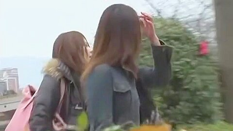 Two adventurous oriental sluts getting pulled into group sharking action | watch  HD candid camera porn movie for free