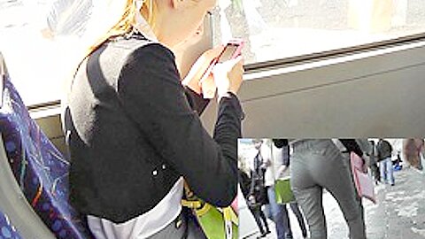 Blondes arse in super constricted panties | watch  HD hidden cam sex movie for free