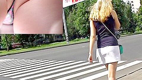 Very close shots of the bare a-hole upskirt (fake) | watch  HD spy camera porn movie for free