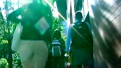 Gorgeous brunette walking her cute ass | watch  HD spy camera porn movie for free