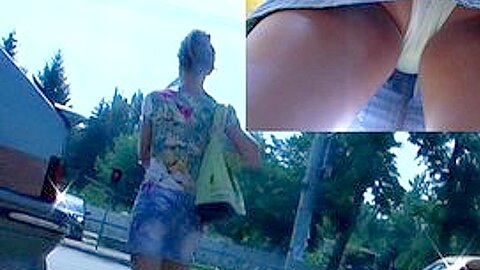 Upskirt (fake) on journey to heaven | watch  HD hidden cam xxx movie for free